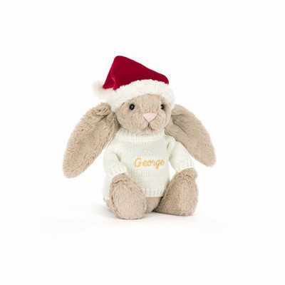 Jellycat Bashful Christmas Konijn with Cream Jumper | AC5410792